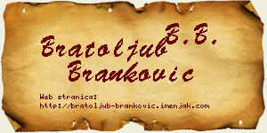 Bratoljub Branković vizit kartica